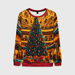 Свитшот мужской Московская новогодняя елка, цвет: 3D-красный