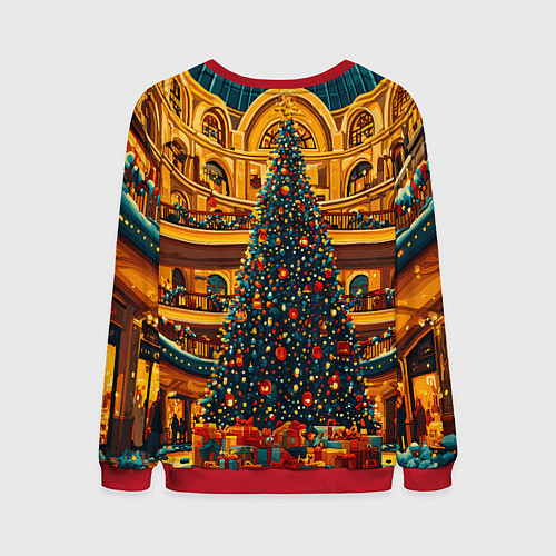 Мужской свитшот Московская новогодняя елка / 3D-Красный – фото 2