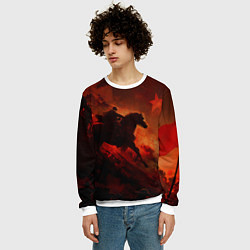 Свитшот мужской Всадник и красная звезда, цвет: 3D-белый — фото 2