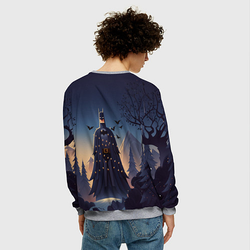 Мужской свитшот Новогодний Бэтмен / 3D-Меланж – фото 4