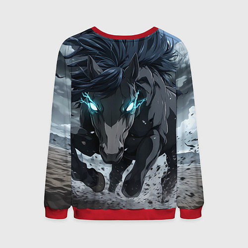 Мужской свитшот Мощный конь / 3D-Красный – фото 2