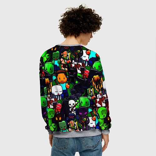 Мужской свитшот Minecraft x barcelona fc / 3D-Меланж – фото 4