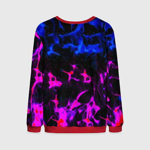 Мужской свитшот Манчестер Юнайтед огонь неон / 3D-Красный – фото 2