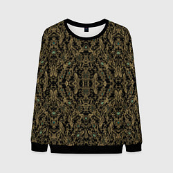 Свитшот мужской Славяно - русский орнамент узоры с позолотой, цвет: 3D-черный
