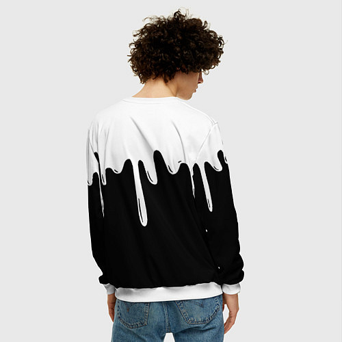 Мужской свитшот Juventus капли красок / 3D-Белый – фото 4