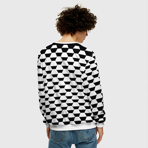 Мужской свитшот Juventus геометрия черно белая / 3D-Белый – фото 4