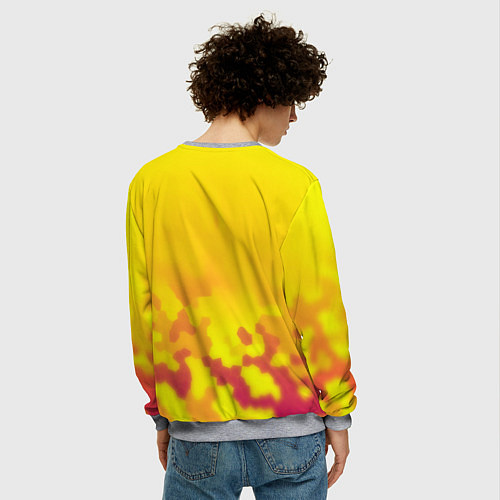 Мужской свитшот Borussia камуфляж желтый текстура / 3D-Меланж – фото 4