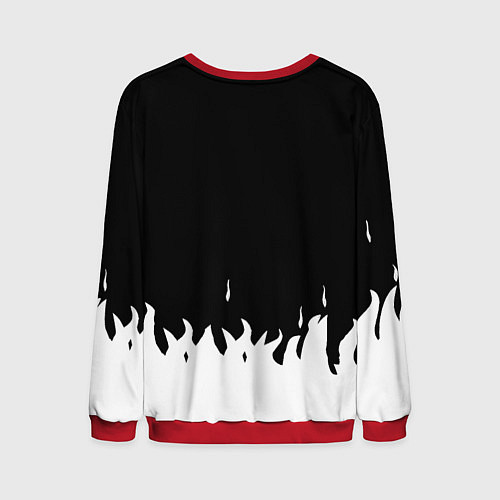 Мужской свитшот Ювентус белый огонь текстура / 3D-Красный – фото 2