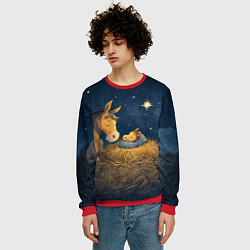 Свитшот мужской Лошадка спит с жеребенком, цвет: 3D-красный — фото 2