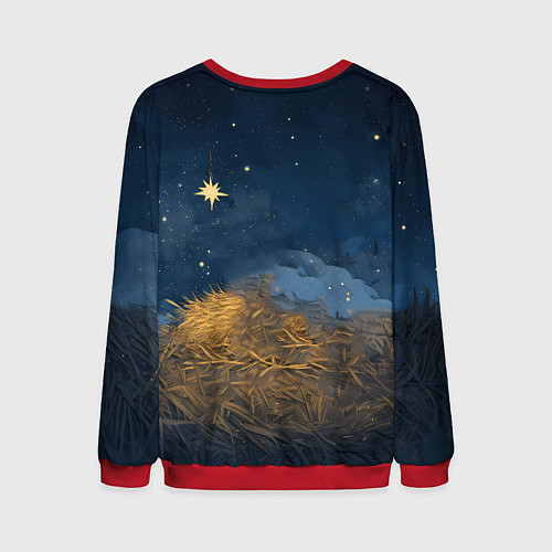 Мужской свитшот Лошадка спит с жеребенком / 3D-Красный – фото 2