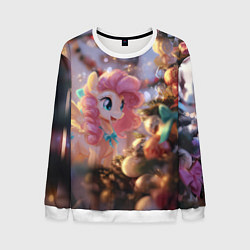 Мужской свитшот Милая новогодняя лошадка с крыльями