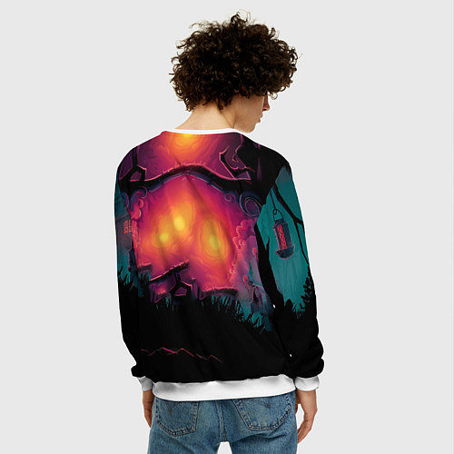 Мужской свитшот Лошадь рок стиль / 3D-Белый – фото 4