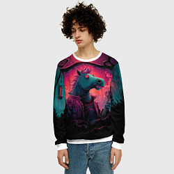 Свитшот мужской Лошадь рок стиль, цвет: 3D-белый — фото 2