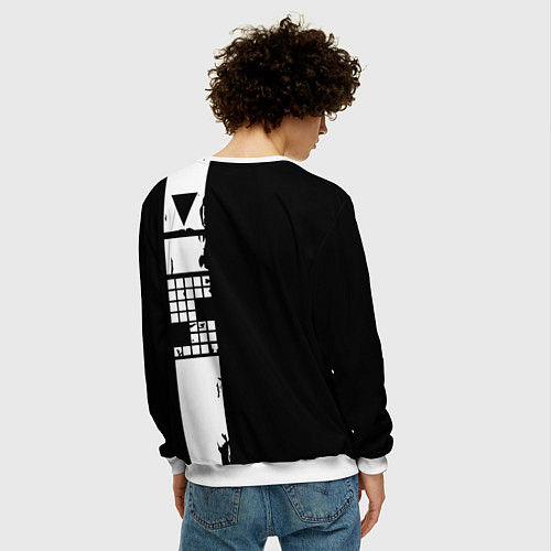 Мужской свитшот Ювентус геометрия белая / 3D-Белый – фото 4