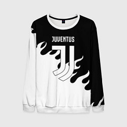 Свитшот мужской Ювентус огонь текстура, цвет: 3D-белый