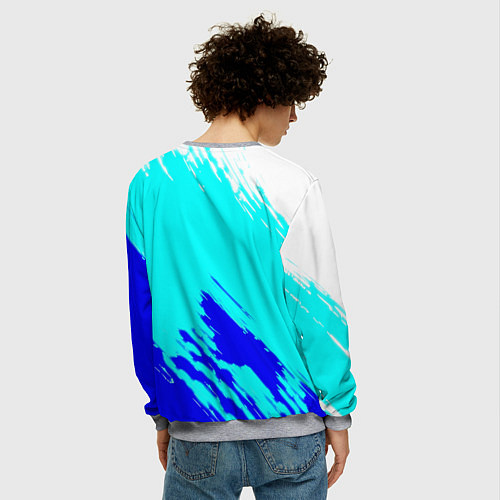 Мужской свитшот Ювентус краски штрихи текстура / 3D-Меланж – фото 4