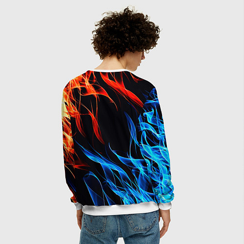 Мужской свитшот Манчестер Юнайтед огонь битва / 3D-Белый – фото 4