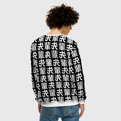 Мужской свитшот Ювентус япония символы / 3D-Белый – фото 4