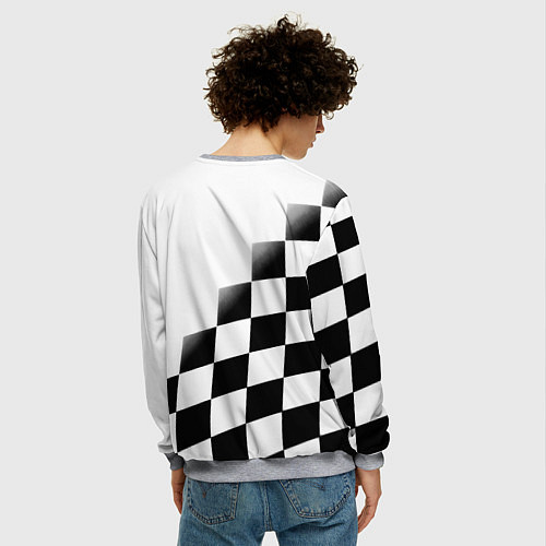 Мужской свитшот Ювентус клетка краски / 3D-Меланж – фото 4