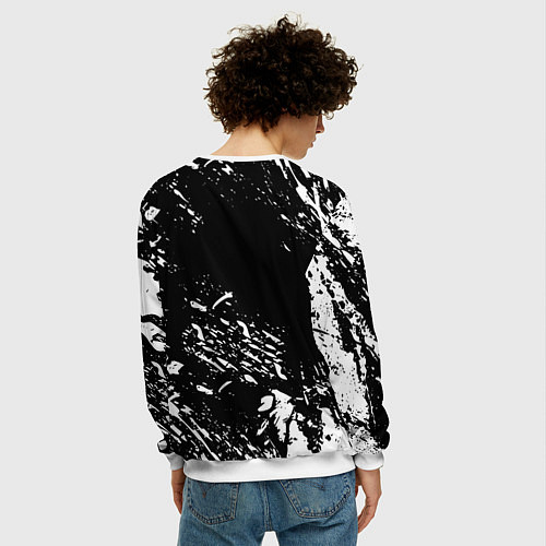 Мужской свитшот Juventus белые штрихи красок / 3D-Белый – фото 4