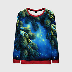 Мужской свитшот Новогодние ветки елки
