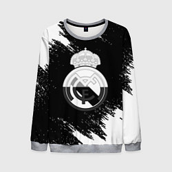 Свитшот мужской Реал Мадрид черно белые краски, цвет: 3D-меланж
