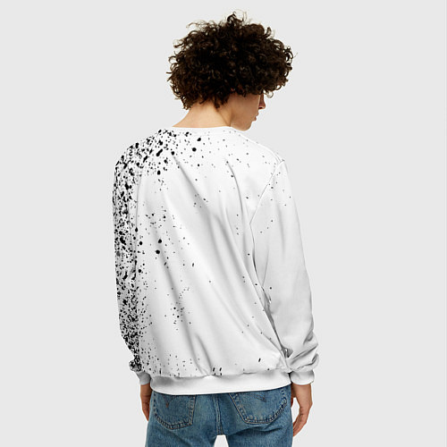 Мужской свитшот Реал Мадрид черно белые краски / 3D-Белый – фото 4