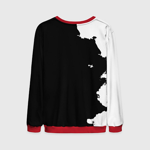 Мужской свитшот Реал Мадрид черно белые краски / 3D-Красный – фото 2