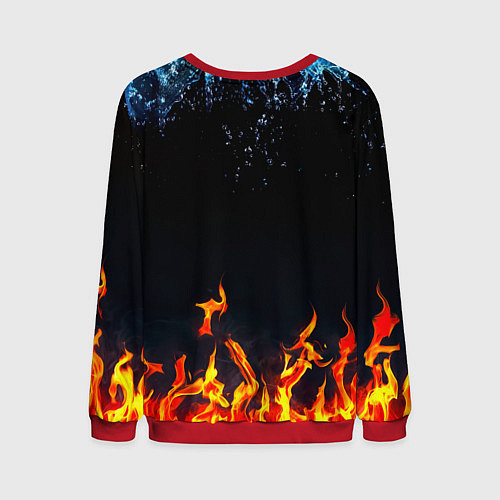 Мужской свитшот Манчестер Юнайтед лёд и огонь / 3D-Красный – фото 2