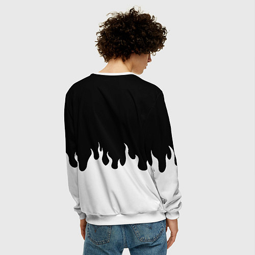 Мужской свитшот Реал Мадрид огонь белый / 3D-Белый – фото 4