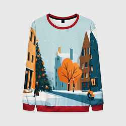 Мужской свитшот Новогодняя улица