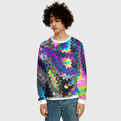 Свитшот мужской Абстракция переливы, цвет: 3D-белый — фото 2