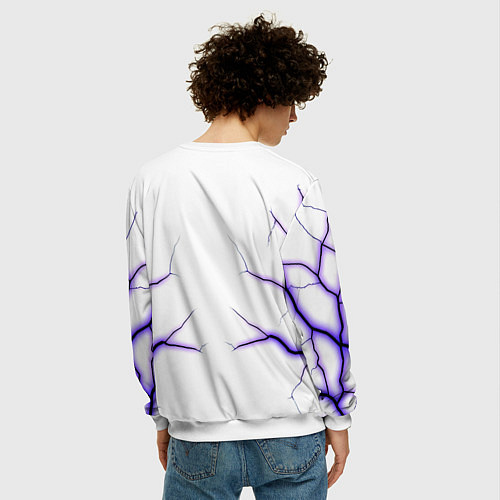 Мужской свитшот Color white purple / 3D-Белый – фото 4