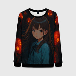 Мужской свитшот Аниме девушка окружённая монстрами