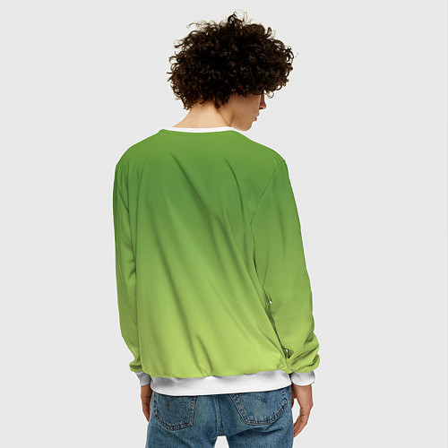 Мужской свитшот Color green yellow / 3D-Белый – фото 4