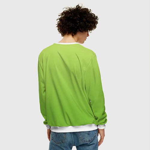 Мужской свитшот Color lime green / 3D-Белый – фото 4