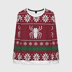 Свитшот мужской Рождественский свитер Человека паука, цвет: 3D-белый
