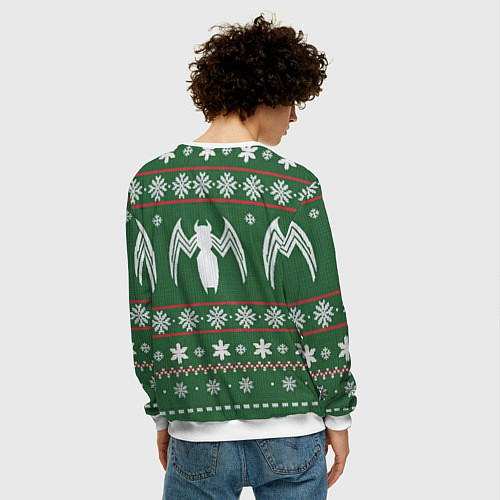 Мужской свитшот Рождественский свитер Венома / 3D-Белый – фото 4
