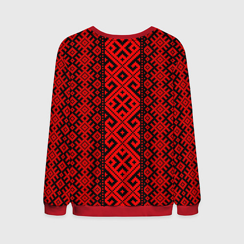 Мужской свитшот Стиль славянский орнамент / 3D-Красный – фото 2