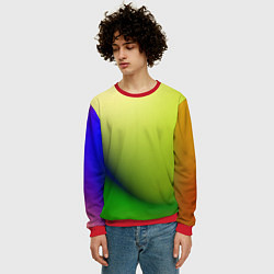 Свитшот мужской The color is multicolored, цвет: 3D-красный — фото 2