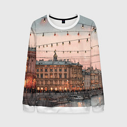 Мужской свитшот Новогодний зимний Питер