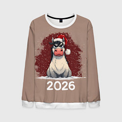 Свитшот мужской Сердитая лошадка 2026, цвет: 3D-белый