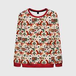 Мужской свитшот Винтажные коты всадники на лошади