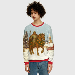 Свитшот мужской Богатырь на коне 2026, цвет: 3D-красный — фото 2