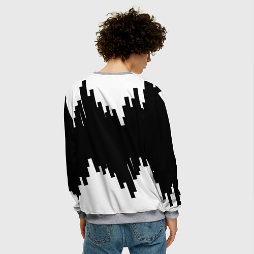 Мужской свитшот Реал Мадрид белая геометрия / 3D-Меланж – фото 4