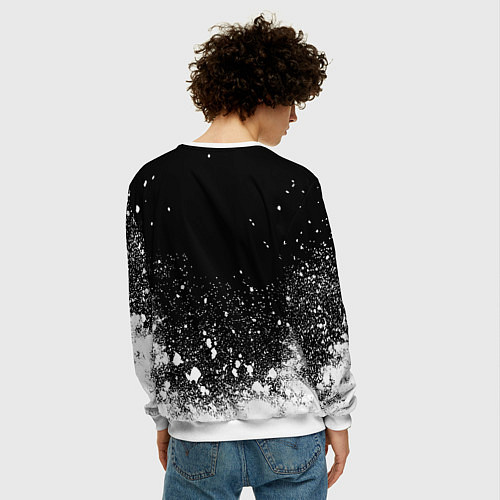 Мужской свитшот Ювентус всплеск белых красок / 3D-Белый – фото 4