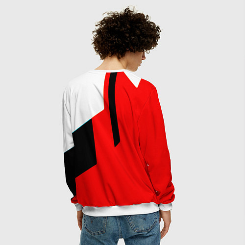 Мужской свитшот Арсенал геометрия спорт / 3D-Белый – фото 4