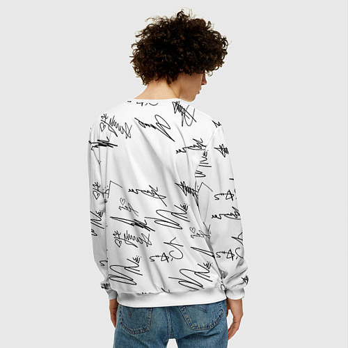 Мужской свитшот Ювентус автографы текстура / 3D-Белый – фото 4