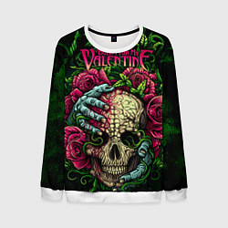 Свитшот мужской BFMV: Roses Skull, цвет: 3D-белый