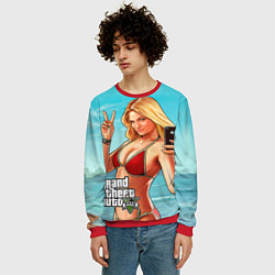 Свитшот мужской GTA 5: Selfie Girl, цвет: 3D-красный — фото 2
